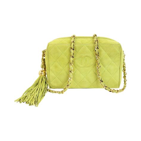 chanel quilted lime green suede bag|Chanel handbags for men.